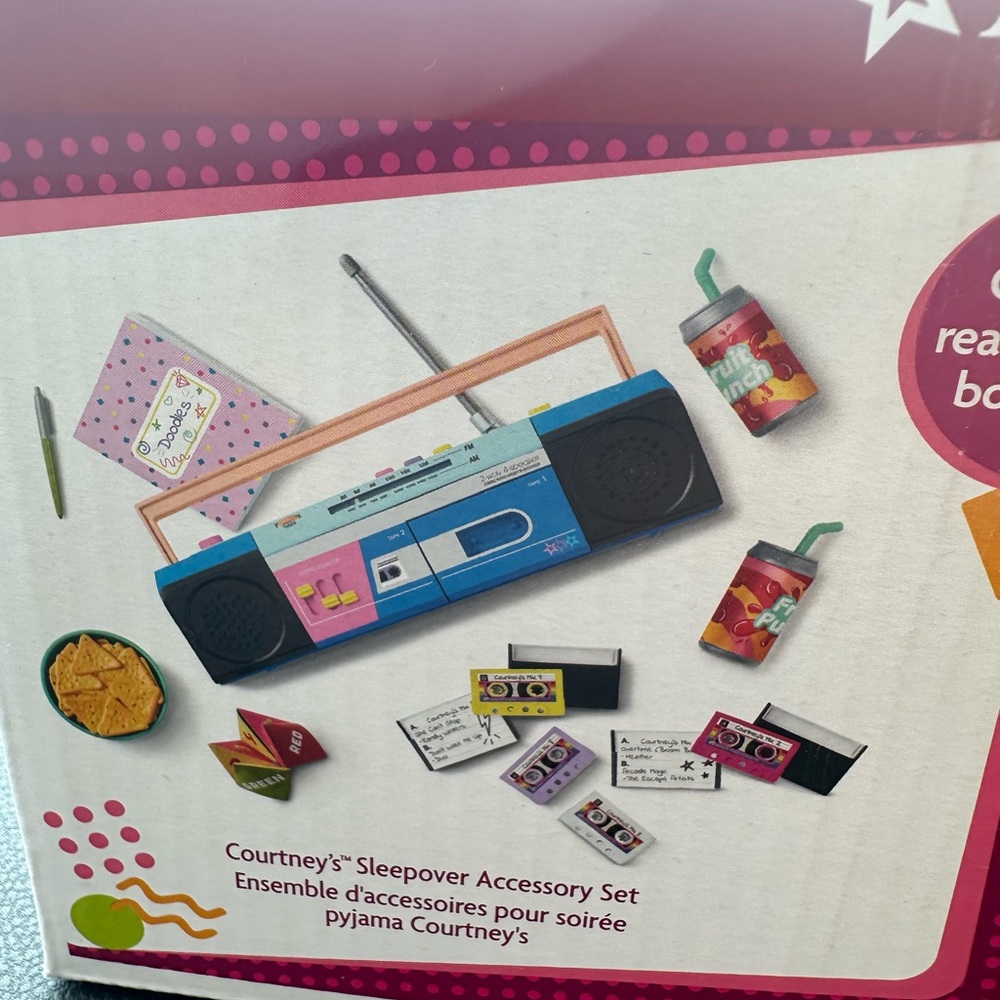 American Girl Courtney Belt Bag and Watch Set and boom box set- Black and Purple - Picture 3 of 4